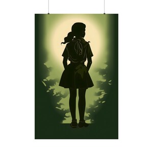 Minimalist Girl Scout Poster 3, lady thinker wall art teenage room decor wood camp decoration elegant skirt print whimsical gift for girls image 7