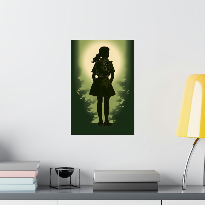 Minimalist Girl Scout Poster 3, lady thinker wall art teenage room decor wood camp decoration elegant skirt print whimsical gift for girls image 5