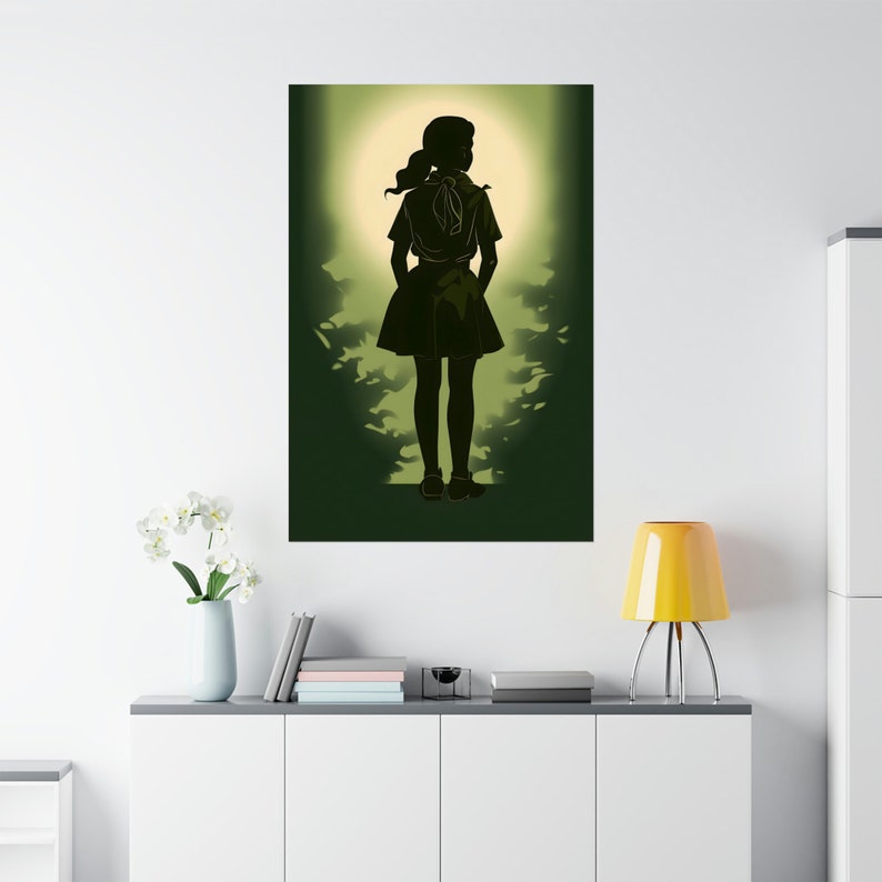 Minimalist Girl Scout Poster 3, lady thinker wall art teenage room decor wood camp decoration elegant skirt print whimsical gift for girls image 3