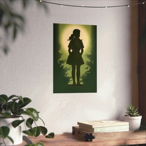 Minimalist Girl Scout Poster 3, lady thinker wall art teenage room decor wood camp decoration elegant skirt print whimsical gift for girls image 4