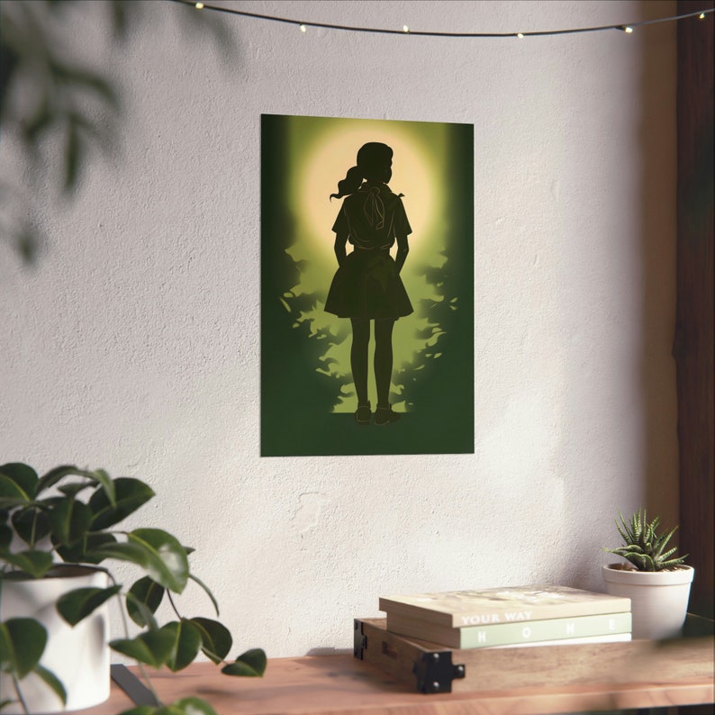 Minimalist Girl Scout Poster 3, lady thinker wall art teenage room decor wood camp decoration elegant skirt print whimsical gift for girls image 4