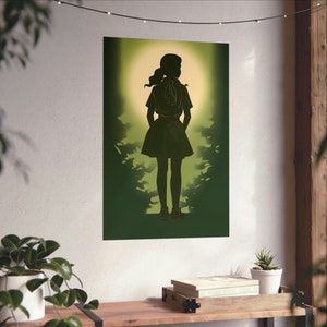 Minimalist Girl Scout Poster 3, lady thinker wall art teenage room decor wood camp decoration elegant skirt print whimsical gift for girls image 6