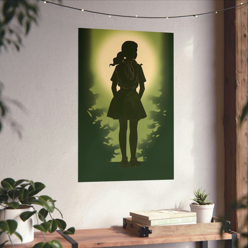 Minimalist Girl Scout Poster 3, lady thinker wall art teenage room decor wood camp decoration elegant skirt print whimsical gift for girls image 6