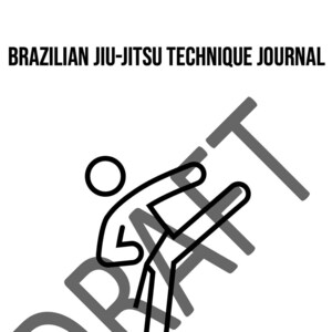 May include: Black and white illustration of a person kicking with the text "DRAFT" in gray behind them. The quote "FOCUS ON PERFECTING YOUR TECHNIQUE. THE REST WILL FOLLOW." is below the illustration, attributed to "ROGER GRACIE".