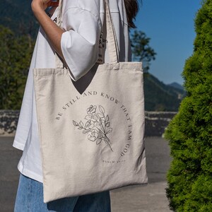  Christian Tote Bags for Women Beach Scene Be Still & Know Tote  Bag : Clothing, Shoes & Jewelry