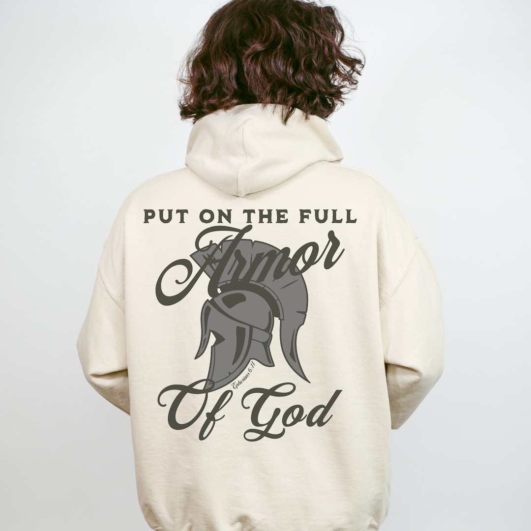 Christian Hoodie for Men, Armor of God Pullover, Christian Streetwear