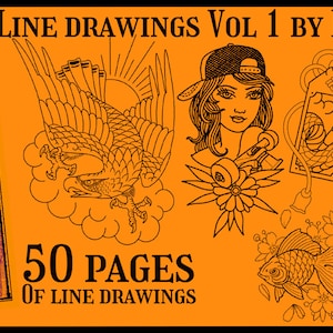 Tattoo Art | Tattoo Flash | Tattoo Designs | Coloring Book | Line Drawings |