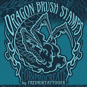 Dragon tattoo brushes for procreate digital art illustration