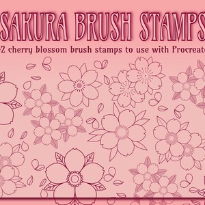 Sakura Cherry Blossom Tattoo Brushes for Procreate Digital Art ...
