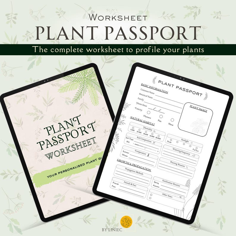 Printable Plant Passport Template Customizable Plant Care Tracker ...