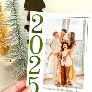 Modello di biglietto di auguri 2025, biglietto di auguri modificabile 2025, biglietto di auguri con foto di famiglia, biglietto di Capodanno