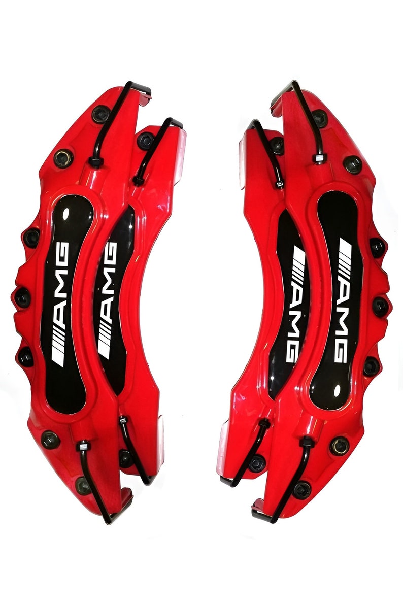 4PC Brake Caliper Covers Mercedes AMG Red / Mercedes Accessories / Car