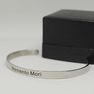 Engraved Memento Mori Bacialet - Stainless Steel Inspiration
