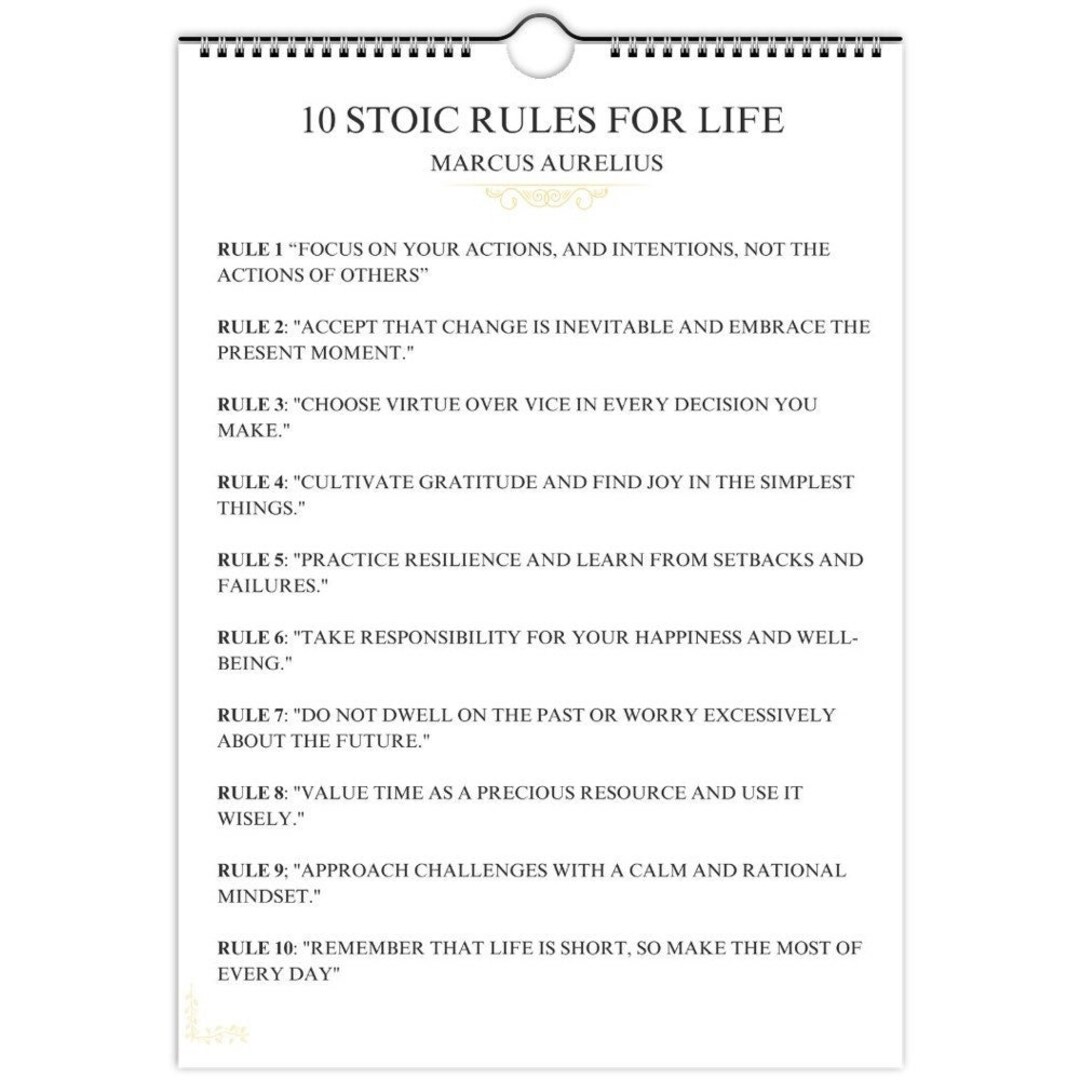 Stoic Calendar One Quote per Month 2024 Marcus Aurelius Stoic Compass