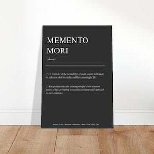 Poster Memento Mori: Resilienza, serenità, forza interiore, saggezza, filosofia di vita