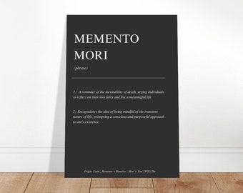 Memento Mori Poster: Resilience, Serenity, Inner Strength, Wisdom, Life Philosophy