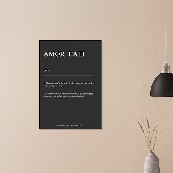 Amor Fati Poster: Resilience, Serenity, Inner Strength, Wisdom, Life Philosophy