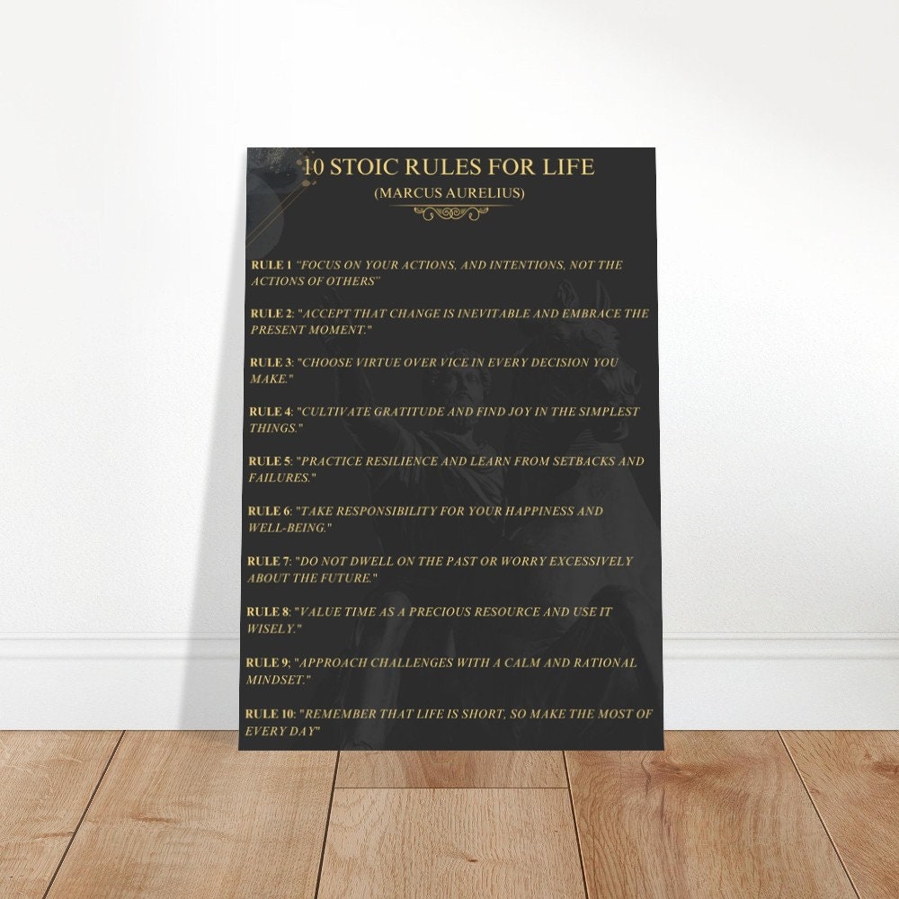 10 Stoic Rules Marcus Aurelius Stoic Compass Four Pillars Poster The 10 Stoic Rules Marcus Aurelius Stoic Compass Four Pillars Poster The