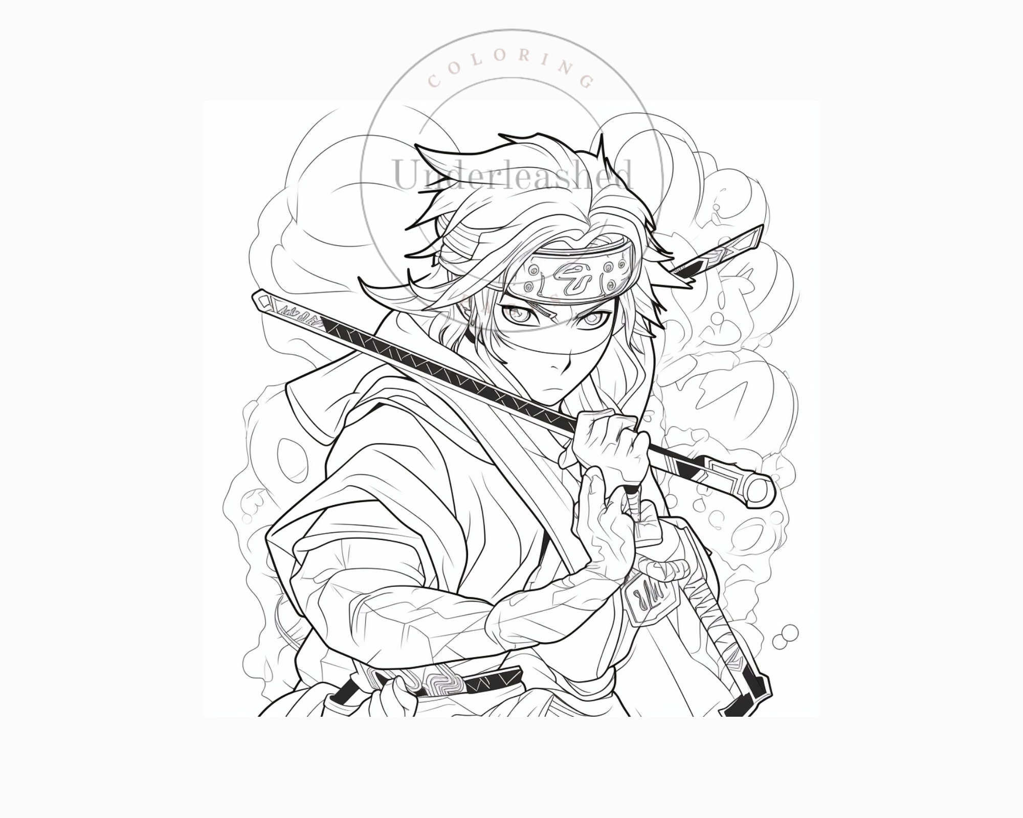 20 Ninja Coloring Pages, Digital Download, Wall Art, Coloring Pages for