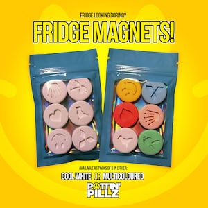 6x Pill Fridge Magnets Bag of 6 Assorted image 1