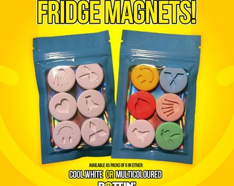 6x Pill Fridge Magnets (Bag of 6 Assorted)