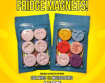 6x Pill Fridge Magnets (Bag of 6 Assorted)