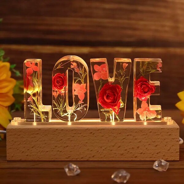 Personalized Dry Flower Lamp Etsy UK