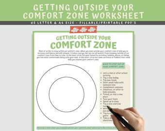 Self-Esteem Worksheet: Comfort Zone Activity (Digital Download)