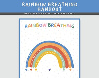 Rainbow Breathing Poster: Calming Corner Art (Digital File)