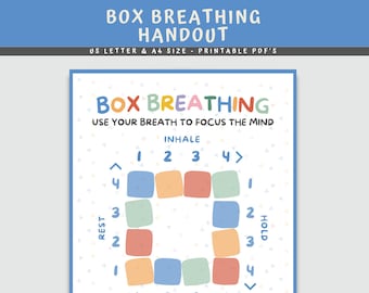 Box Breathing Poster: Calming Corner Decor (Digital Download)