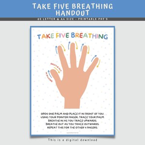 Take Five Breathing Poster: Calming Corner Decor (Digital Download)