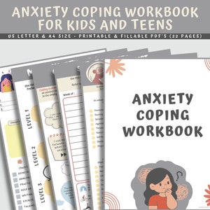 Anxiety Worksheets Bundle For Kids & Teens, Mental Health Counseling Child Therapy PDFs, Social Emotional Learning for Children Workbook