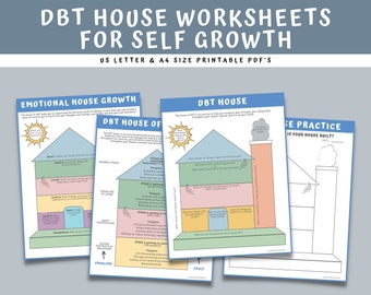 DBT Haus Modell Arbeitsblatt: CBT Therapie Werkzeug für Jugendliche (Digitaler Download)