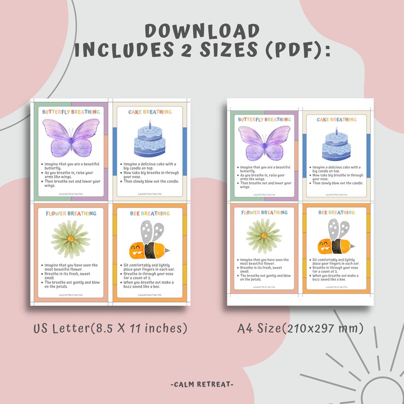 Mindfulness Breathing Cards for Kids: Calming Corner, Anxiety Relief ...