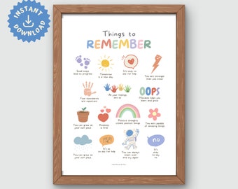 Things to Remember Poster: Therapie Büro Dekor (Digitaler Download)