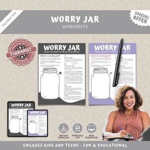 Worry Jar Handout: Anxiety Management Technique (Instant PDF)