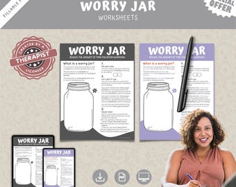 Worry Jar Handout: Anxiety Management Technique (Instant PDF)