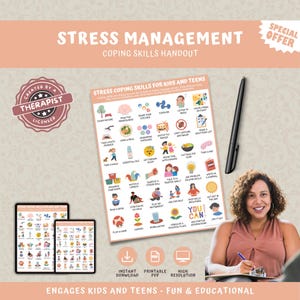 Stress Management Coping Skills for kids & Teens, Anxiety Relief Strategies, Stress Grounding Techniques Children Mental Health Awareness
