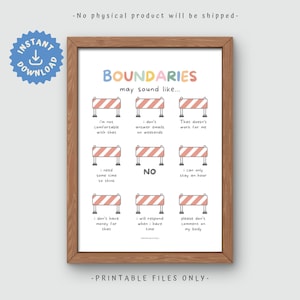 Boundaries Poster: Therapy Office Decor (Digital Download)