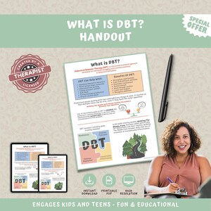 What Is DBT, Dialectical Behavior Therapy Counseling Poster, Mental Health Therapist Children