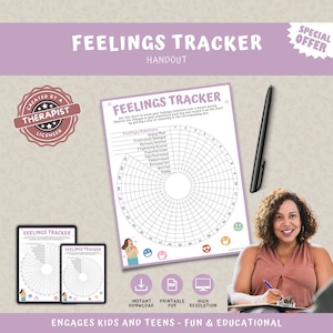 Feelings Emotions Monthly Tracker, Printable Worksheet For Kids, Emotional Awareness Identification, Social Emotional Learning