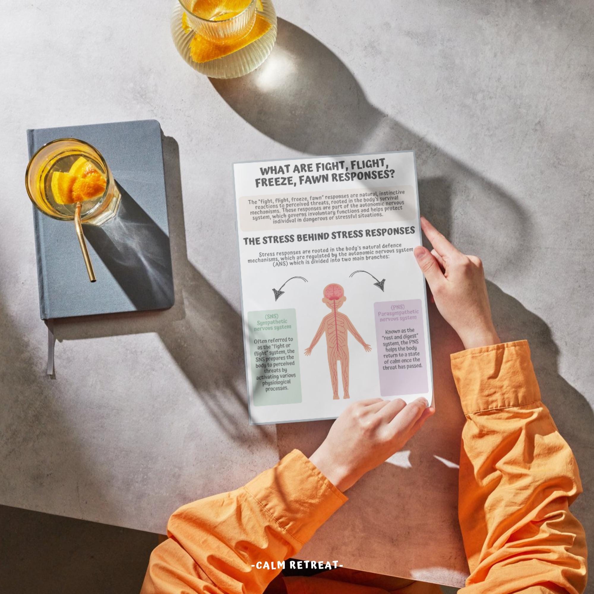 What Are Fight, Flight, Freeze, Fawn, Responses Printable, Stress ...