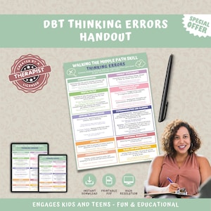 DBT Cognitive Distortions Handout: Thinking Errors, Middle Path Skill (PDF Download)