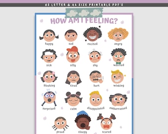 Kids Feelings Poster: Boho Nursery Decor, Calm Down Corner (PDF Download)