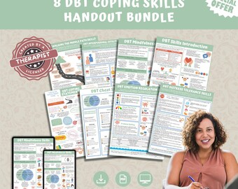 DBT Coping Skills Handouts Bundle: Mental Health, Anxiety Relief (Digital Download)