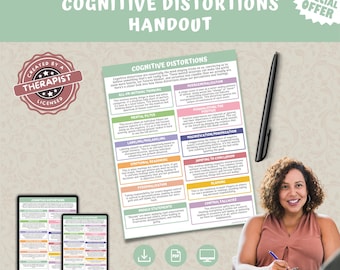 Cognitive Distortions Handout, Therapist Resources, Therapy Counselling Dialectical Behavior Therapy - For  Kids Teens Adults
