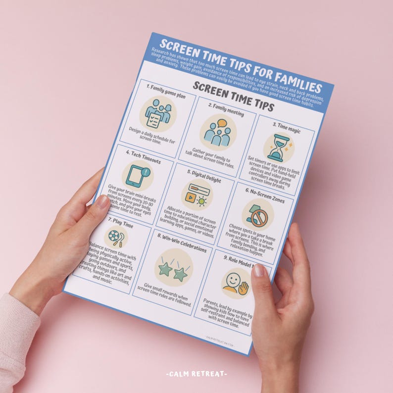 Screen Time Tips for Parents and Families Child Therapy PDF Handout ...