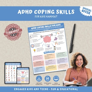 ADHD Coping Skills Handout For Kids: Executive Functioning Strategies (PDF Download)