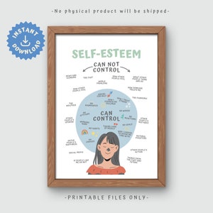 Choses que je peux contrôler affiche, cercle de contrôle pour les enfants, décor de bureau de thérapie, affiche de santé mentale, coin calme, ressources de thérapie