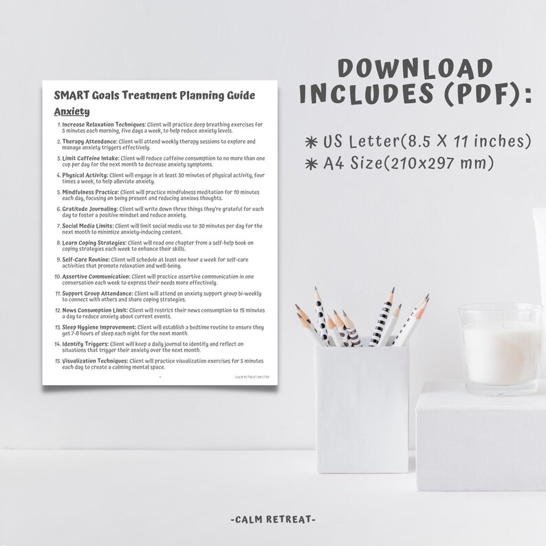 SMART Goals Treatment Planning Guide: Mental Health (digital Download ...